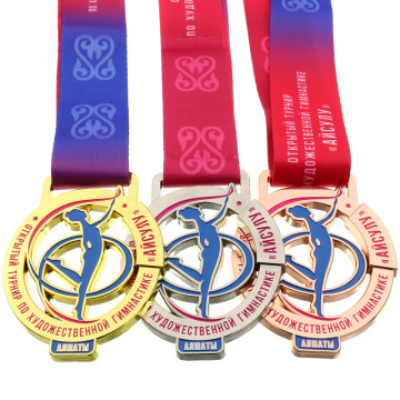 Fabrikpreis-Zinklegierungs-Aufkleber-Preis-Gymnastik-Medaille Medaillon